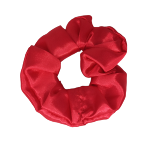 Red satin scrunchie - ύφασμα, χειροποίητα, λαστιχάκια μαλλιών, φθηνά, satin scrunchie - 3