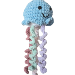 Πλεκτή μέδουσα βελουτέ/ stuffed crochet jellyfish - λούτρινα - 2
