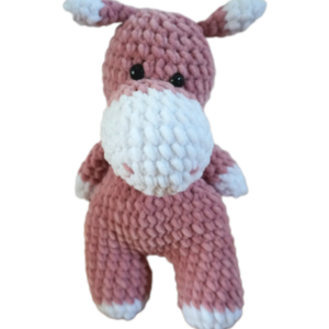 Πλεκτος ιπποπόταμος βελουτε/ stuffed crochet hippo - crochet, λούτρινα