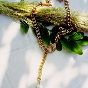 Pearled stuckable necklaces - γυαλί, ατσάλι, layering - 2