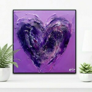 Purple, Χειροποιήτος πίνακας 20χ20χ4, σε μώβ αποχρώσεις και ανάγλυφες λεπτομέρειες με υγρό γυαλί - πίνακες & κάδρα, πίνακες ζωγραφικής