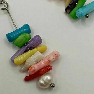 Χρωματιστά σκουλαρίκια boho με ημιπολύτιμες χάντρες κοράλι και μαργαριτάρια - multicolour - ημιπολύτιμες πέτρες, κοράλλι, μαργαριτάρι, ατσάλι, boho, κρεμαστά - 4