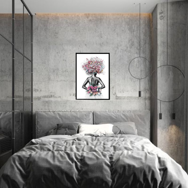 Κάδρο " bride's flowers " με ξύλινη κορνίζα σε μαύρο χρώμα (32 χ 22 εκ. ) - πίνακες & κάδρα, διακόσμηση σαλονιού - 5