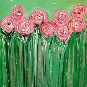 Pink roses - πίνακες & κάδρα, πίνακες ζωγραφικής - 4