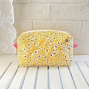 Νεσεσέρ / Pouch Bag "Yellow Leopar'' Μ (20x10x10) - ύφασμα, δώρα για γυναίκες, καλλυντικών, ταξιδίου, πρακτικό δωρο - 3
