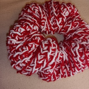 Christmas χειροποίητο πλεκτό scrunchie - μαλλί, λαστιχάκια μαλλιών - 3