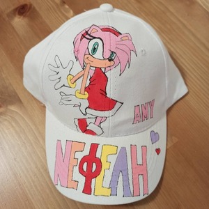 παιδικό καπέλο jockey με όνομα και θέμα amy από sonic ( σόνικ ) - καπέλα - 2
