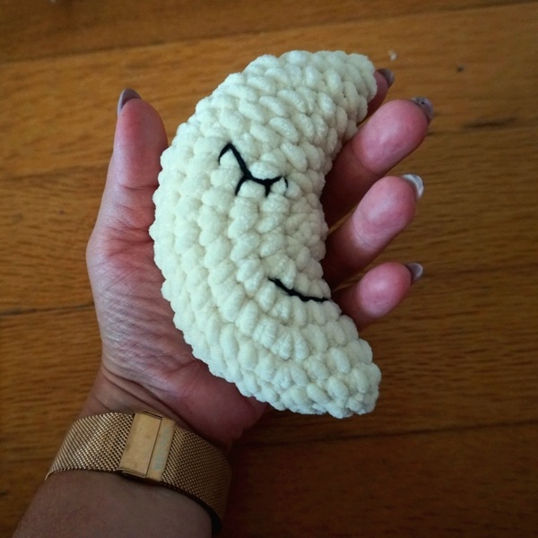 Πλεκτο βελουτε φεγγαρακι/ stuffed crochet moon - λούτρινα - 2