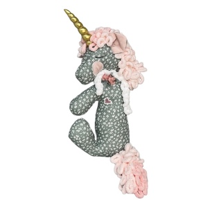 Μαξιλαράκι βαμβακερός μονόκερος ,πρασινοκρί-ροζ 50 εκατ. χωρίς το μήκοςουράς - κορίτσι, δώρα για βάπτιση, παιχνίδια, μονόκερος, μαξιλάρια - 3