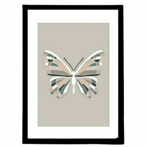 Κάδρο abstract art " πεταλούδα " με ξύλινη κορνίζα σε φυσικό ή μαύρο χρώμα (32 χ 22 εκ. ) - πίνακες & κάδρα, διακόσμηση σαλονιού