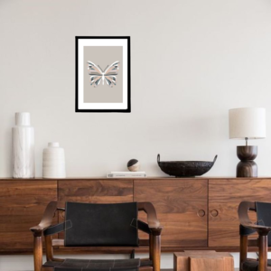Κάδρο abstract art " πεταλούδα " με ξύλινη κορνίζα σε φυσικό ή μαύρο χρώμα (32 χ 22 εκ. ) - πίνακες & κάδρα, διακόσμηση σαλονιού - 5