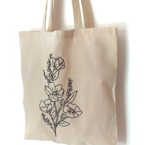 Τσάντα πολλαπλών χρήσεων - flowers - - ύφασμα, ώμου, all day, tote, πάνινες τσάντες - 3