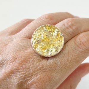 Δαχτυλίδι κίτρινο με ημιπολύτιμες πέτρες citrine - ημιπολύτιμες πέτρες, γεωμετρικά σχέδια, μεγάλα, αυξομειούμενα, φθηνά - 2