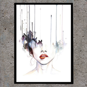Κάδρο " face 2 " watercolor art print - ΨΗΦΙΑΚΟ ΑΡΧΕΙΟ - Α3 ( 29,7 χ 42 εκ. ) - πίνακες & κάδρα, αφίσες, διακόσμηση σαλονιού - 4