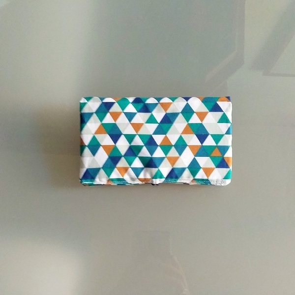 Καπνοθήκη πολύχρωμα τρίγωνα - ύφασμα, χειροποίητα, καπνοθήκες, πρωτότυπα δώρα - 3