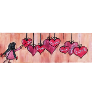 ΔΙΑΚΟΣΜΗΤΙΚΗ ΞΥΛΙΝH ΠΙΝΑΚΙΔΑ "GREAT LOVE" 28*9 - κορίτσι, πίνακες ζωγραφικής, παιδικοί πίνακες