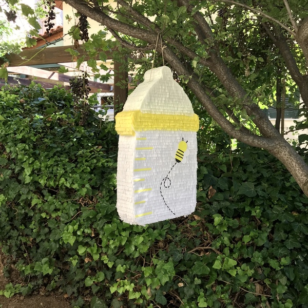 Πινιάτα μπιμπερό με μέλισσες ύψος 54 εκ. - πινιάτες, baby shower - 3