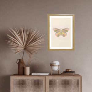 Κάδρο abstract art print " geometric butterfly " με ξύλινη κορνίζα σε φυσικό ή μαύρο χρώμα (32 χ 22 εκ. ) - πίνακες & κάδρα, διακόσμηση σαλονιού - 3