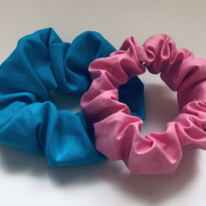 Pink Blue - Scrunchies Collection - ύφασμα, λαστιχάκια μαλλιών