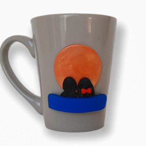 Κούπα ζευγάρι στο ηλιοβασίλεμα - πηλός, πορσελάνη, κούπες & φλυτζάνια, ζευγάρι