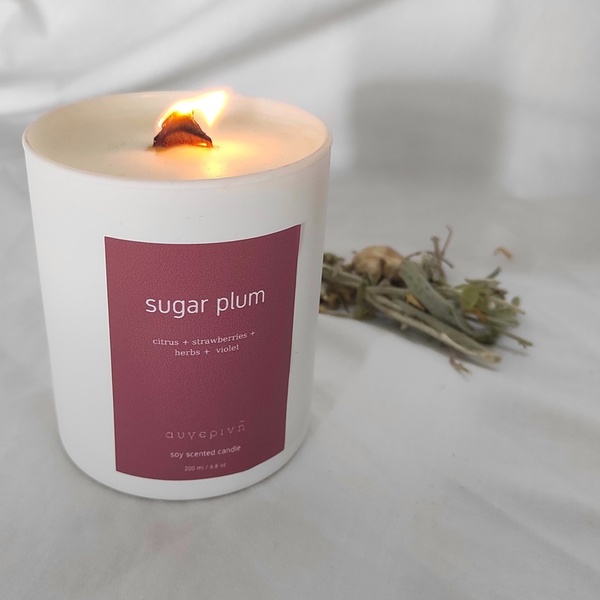 Sugar Plum - Κερί σόγιας - κερί, αρωματικά κεριά, χριστούγεννα, κερί σόγιας - 4