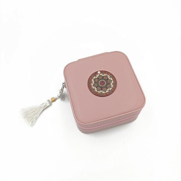 Κουτί κοσμημάτων Μπιζουτιέρα μικρή ροζ - δέρμα, δερματίνη, δώρα για γυναίκες