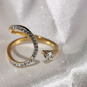 Δαχτυλίδι Με Ζιρκόν Melany - επιχρυσωμένα, ορείχαλκος, για γάμο, μεγάλα, φθηνά
