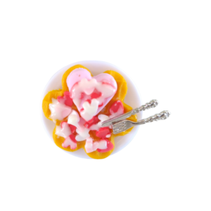 Δαχτυλίδι βάφλα Αγίου Βαλεντίνου με ζαχαρωτά καρδιές με πολυμερικό πηλό / μεγάλο / μεταλλική βάση / αυξομειούμενο / Twice Treasured - πηλός, cute, γλυκά, αυξομειούμενα, kawaii - 5