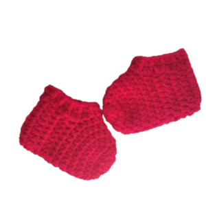 Χειροποίητα Πλεκτά βρεφικά κόκκινα καλτσάκια για αγόρι ή κορίτσι 6-9 μηνών - κορίτσι, αγόρι, δώρα για μωρά, βρεφικά ρούχα - 5
