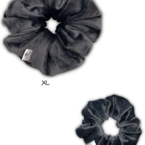 Grey velvet XL scrunchie - ύφασμα, βελούδο, λαστιχάκια μαλλιών, velvet scrunchies - 3