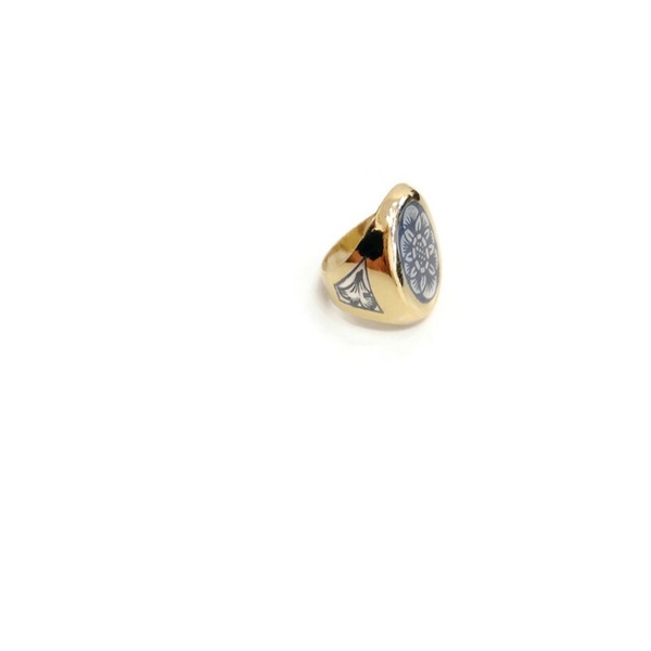 Ασημένιο Δαχτυλίδι. - επιχρυσωμένα, ασήμι 925, λουλούδι, σταθερά, μεγάλα - 5