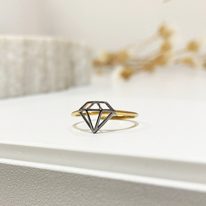 Minimal δακτυλίδι με σχέδιο διαμάντι. Ασήμι 925, Επίχρυσο. One Size - επιχρυσωμένα, ασήμι 925, γεωμετρικά σχέδια, βεράκια, αυξομειούμενα - 4