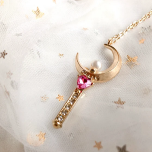 Sailor Moon Power | Κολιέ με ατσάλινη αλυσιδα και φεγγάρι 40εκ-Αντίγραφο - επάργυρα, κοντά, ατσάλι, φθηνά - 4