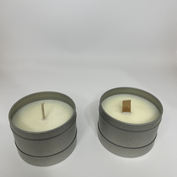 Ασημί μεταλλικό δοχείο - αρωματικά κεριά - 4