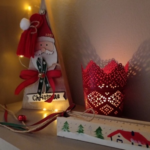 Χριστουγεννιάτικο ξύλινο διακοσμητικό γούρι 2024 αγιος βασίλης 25*12*3εκ. - ξύλο, άγιος βασίλης, πρωτότυπα δώρα, γούρια - 5