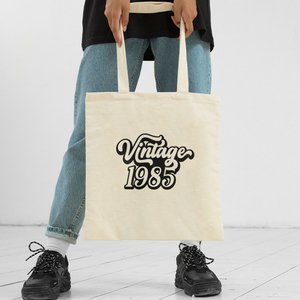 Τσάντα υφασμάτινη 40x38 εκατοστά, vintage lover, τσάντα για ψώνια, τσάντα με vintage στοιχεία - ύφασμα, δώρο, personalised, πάνινες τσάντες - 2
