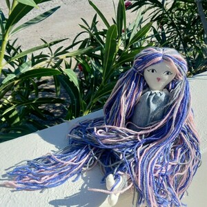 Χειροποίητη πάνινη κούκλα ''Mermaid Hair Doll" 42εκ. ύψος - κορίτσι, λούτρινα, δώρο έκπληξη, κούκλες - 5