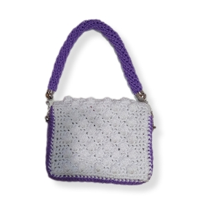 Trecolore bubble purse - νήμα, all day, χειρός, πλεκτές τσάντες, μικρές - 3