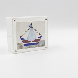 Κουτί διακοσμητικό plexi glass με καραβάκι - vintage, καραβάκι, plexi glass, διακοσμητικά, χριστουγεννιάτικα δώρα - 2