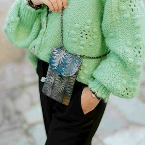 Τσαντάκι κινητού ‘Green velvet mobile bag’ - θήκες