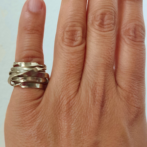 Χειροποίητο αντρικό ή γυναικείο σεβαλιέ δαχτυλίδι από αλπακά - chevalier, αλπακάς, boho, σταθερά - 2