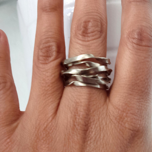 Χειροποίητο αντρικό ή γυναικείο σεβαλιέ δαχτυλίδι από αλπακά - chevalier, αλπακάς, boho, σταθερά - 3