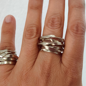 Χειροποίητο αντρικό ή γυναικείο σεβαλιέ δαχτυλίδι από αλπακά - chevalier, αλπακάς, boho, σταθερά - 4