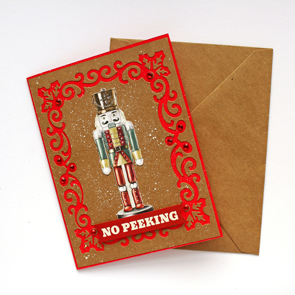 Χριστουγεννιάτικη κάρτα No Peeking - χαρτί, ευχετήριες κάρτες - 3