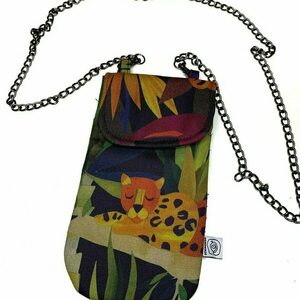Τσαντάκι κινητού χειροποίητο ‘Happy tiger mobile bag’ 19cm x 12cm (7,5 x 4,7ίντσες) - θήκες