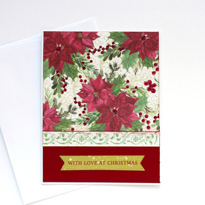 Χριστουγεννιάτικη κάρτα "With love at Christmas" - χαρτί, ευχετήριες κάρτες
