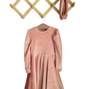Βελούδινου κλος φόρεμα με ασορτί κορδέλα - κορίτσι, παιδικά ρούχα, 1-2 ετών
