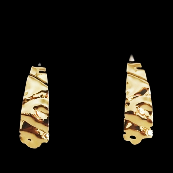 Σκουλαρίκι 36mm ε-χρυσο - επιχρυσωμένα, ορείχαλκος, boho, κρεμαστά, μεγάλα - 5