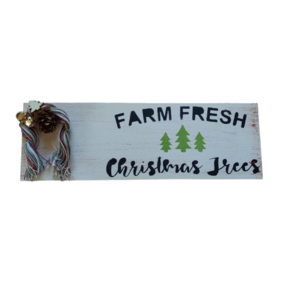 Χριστουγεννιάτικη Διακοσμητική Επιγραφή "Christmas Trees" - ξύλο, vintage, διακοσμητικά, δέντρο