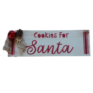 Χριστουγεννιάτικη Διακοσμητική Επιγραφή "Cookies for Santa" - ξύλο, vintage, διακοσμητικά, άγιος βασίλης
